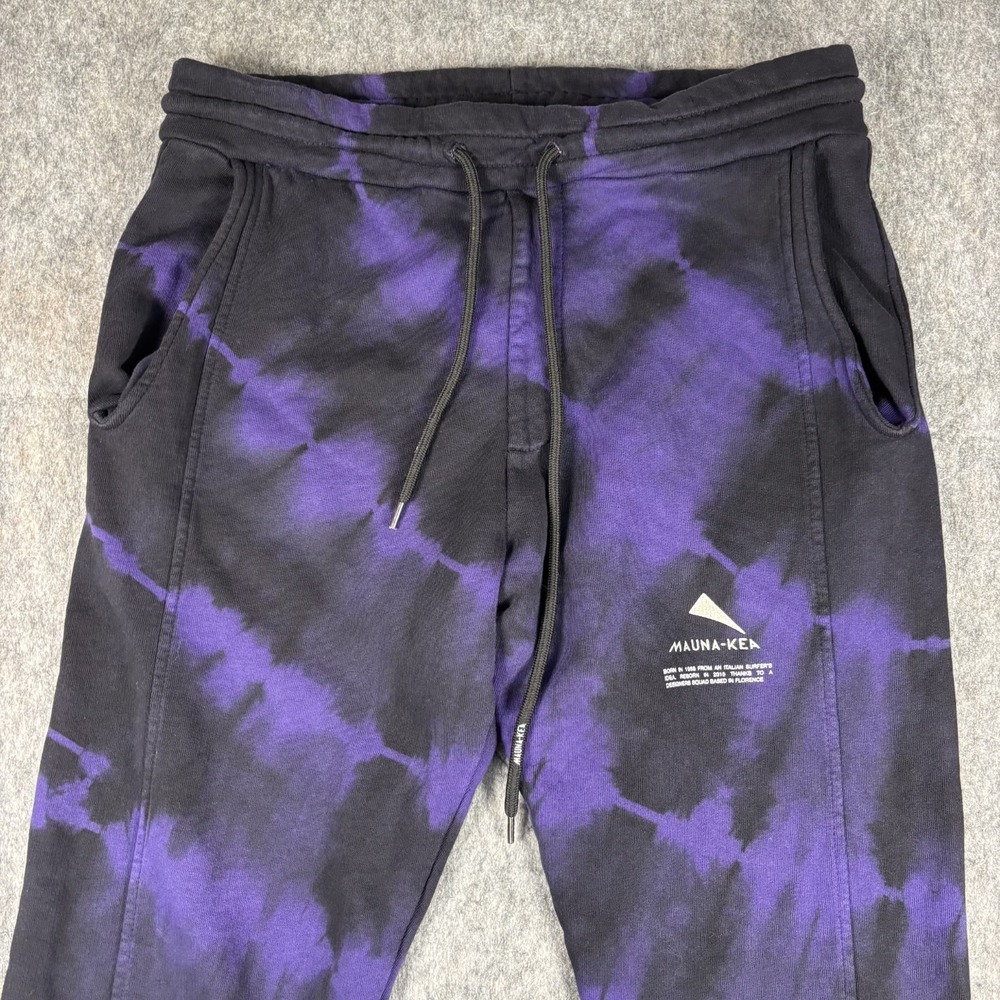Mauna Kea Sweatpant‎ Joggers Men's Medium Black Purple Tie Dye Italy Surf View 3